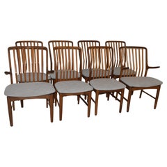 Set Eight Teak Danish Dining Chairs Svend Madsen for Moreddi