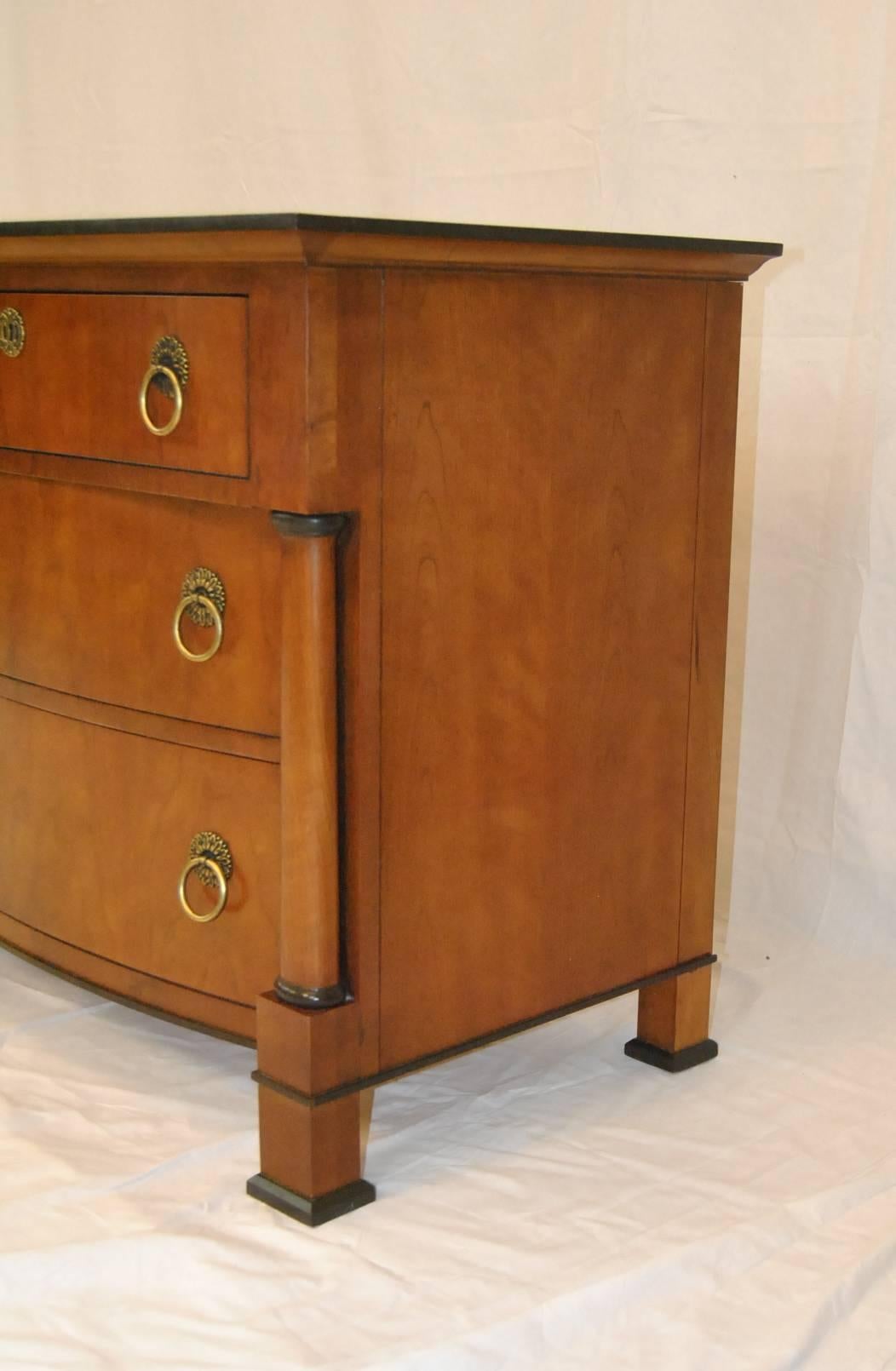 Regency Pair of Henredon French Empire Three-Drawer Night Stands or End Tables