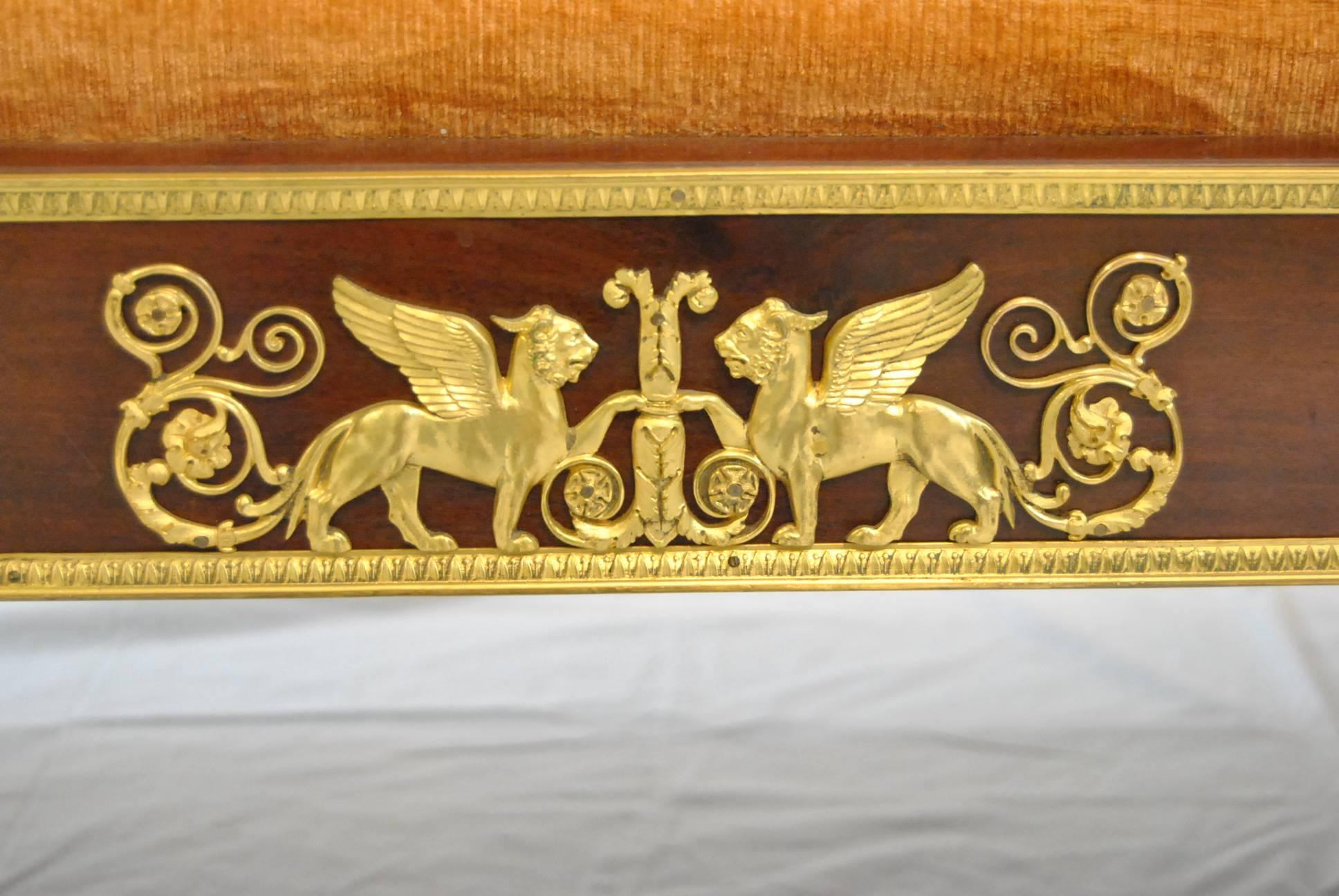 French Empire Style Bronze Ormolu Mounted Day Bed Recamier 2