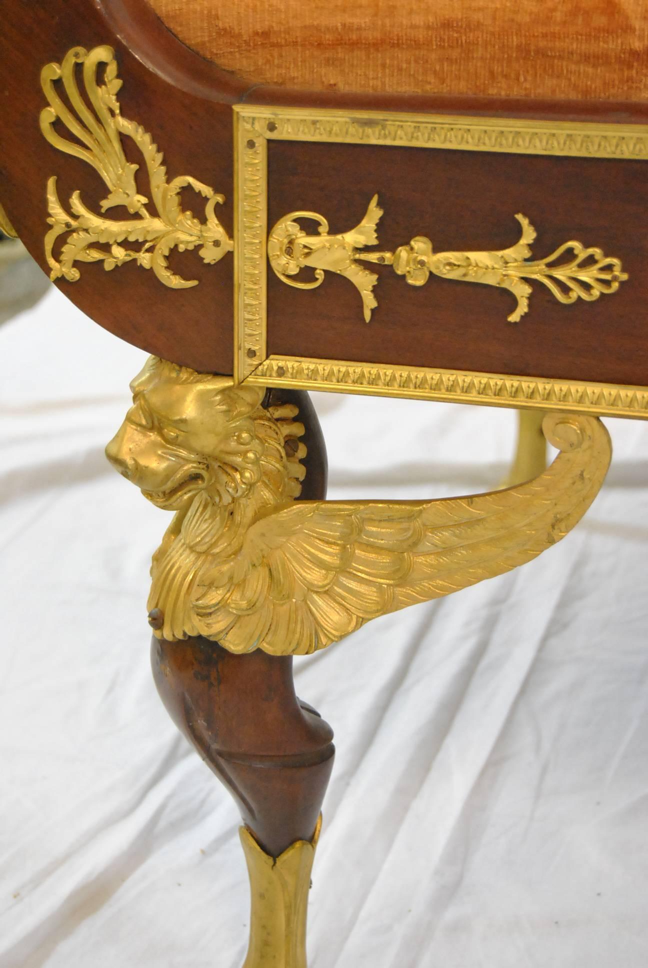 19th Century French Empire Style Bronze Ormolu Mounted Day Bed Recamier
