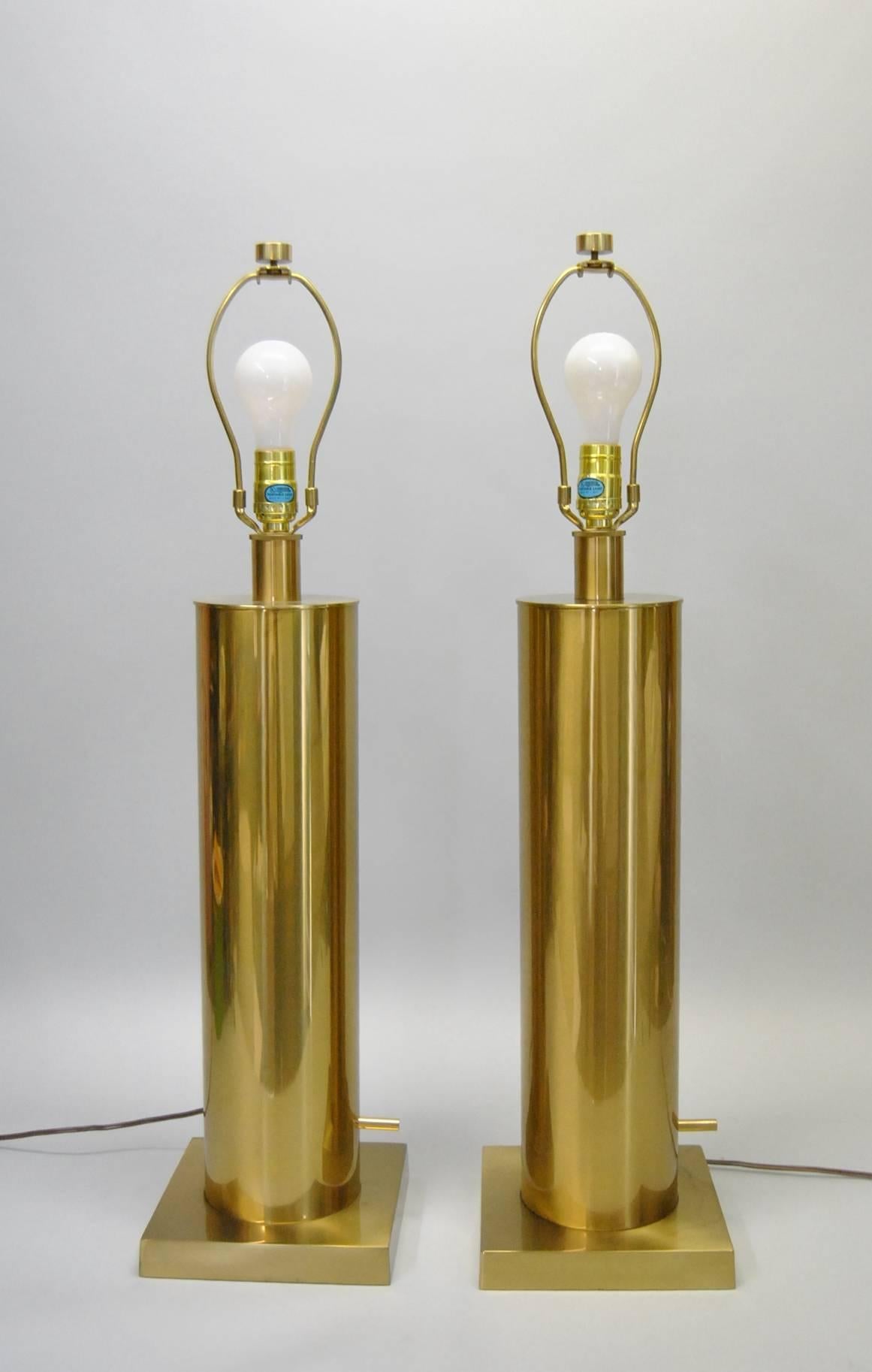American Pair of Midcentury Brass Lamps by Stiffel