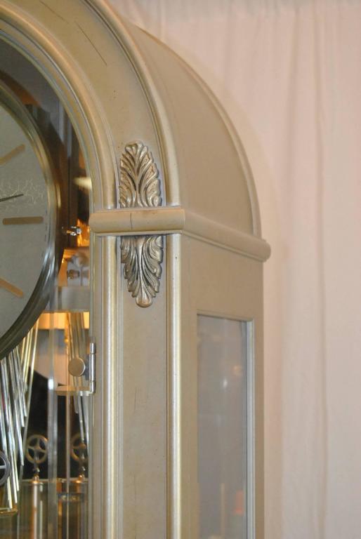 Contemporary Coastal Point Howard Miller Platinum Grandfather Clock at 1stDibs