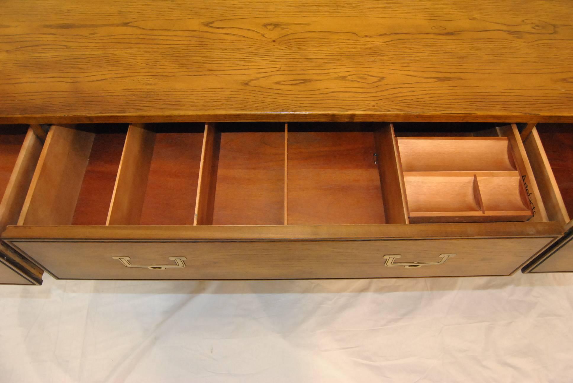 American Campaign Style Seven-Drawer Dresser by Henredon Artefacts Collection