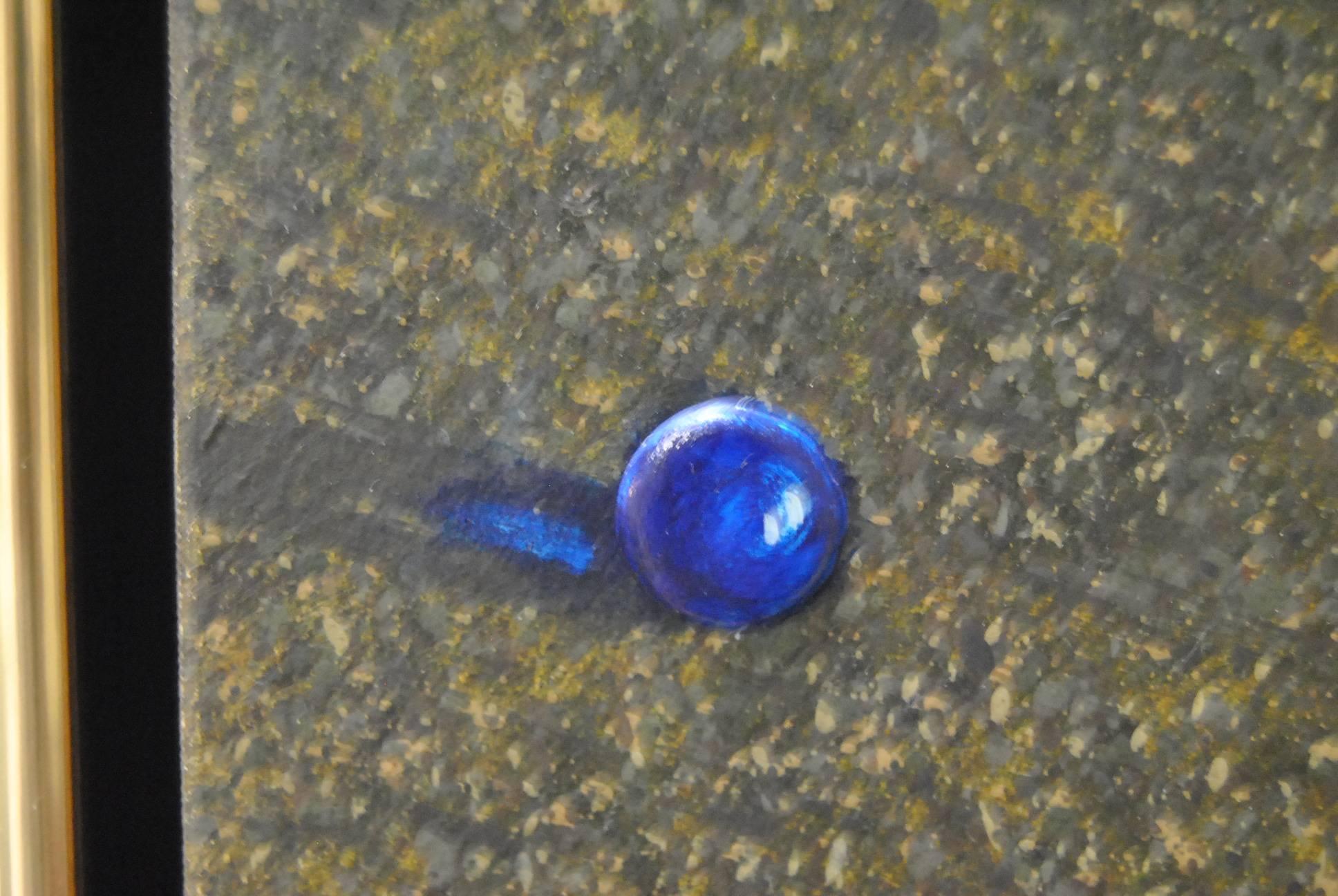 Mid-Century Modern Acrylic on Board by W. Louis Jones, Marble Ring, 1968