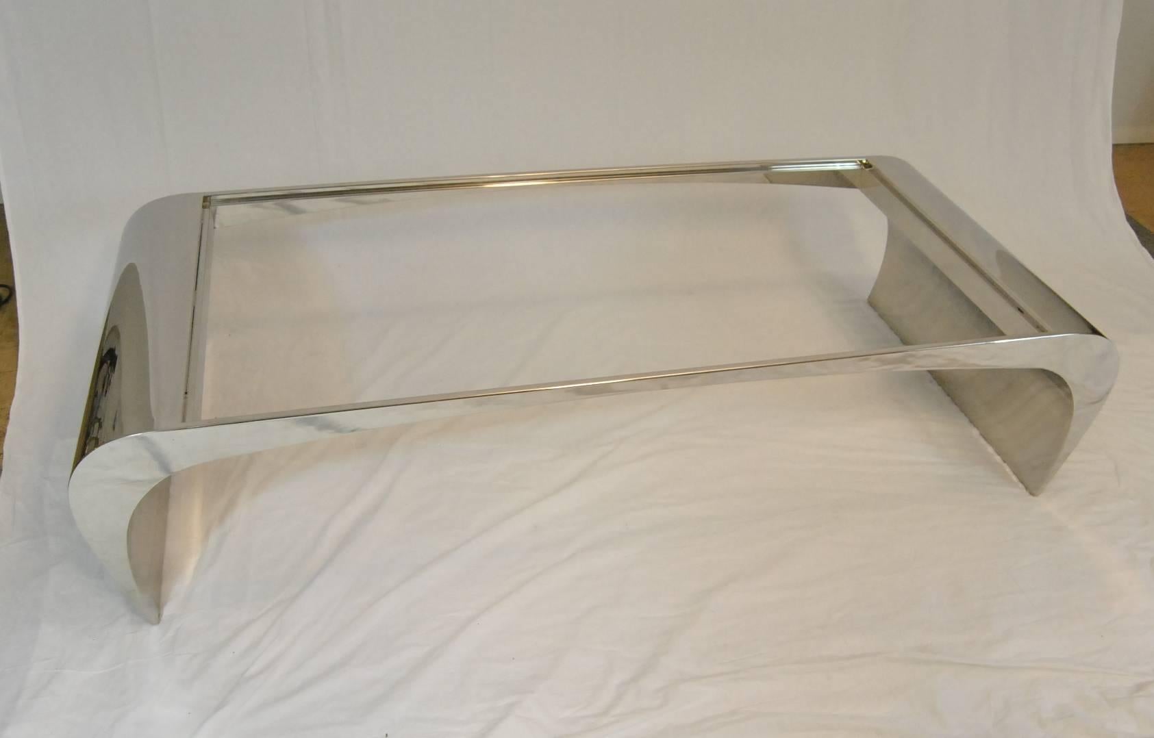 Brueton Selina K Stainless Steel Cocktail Table or Bench In Good Condition In Toledo, OH