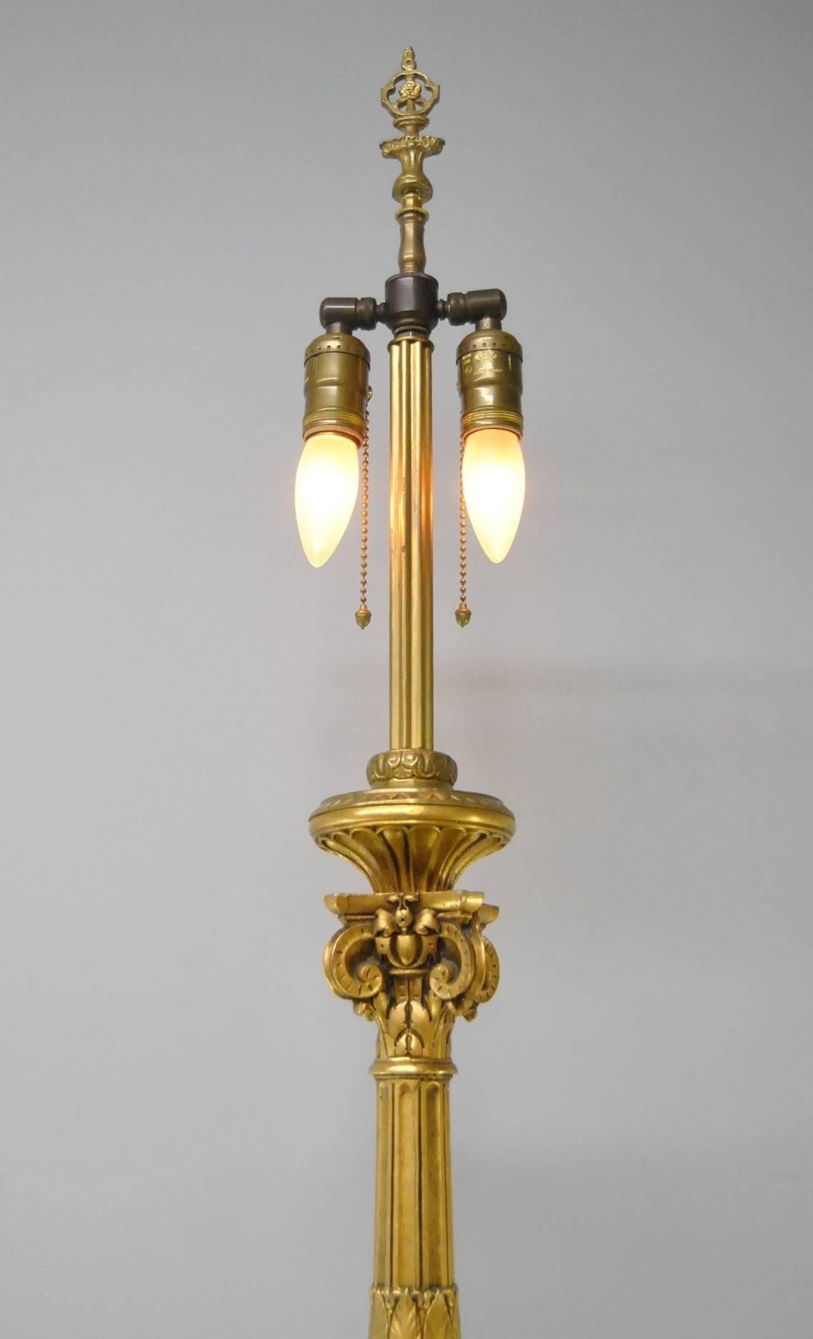 Neoclassical Style Gilt Bronze Floor Lamp 4