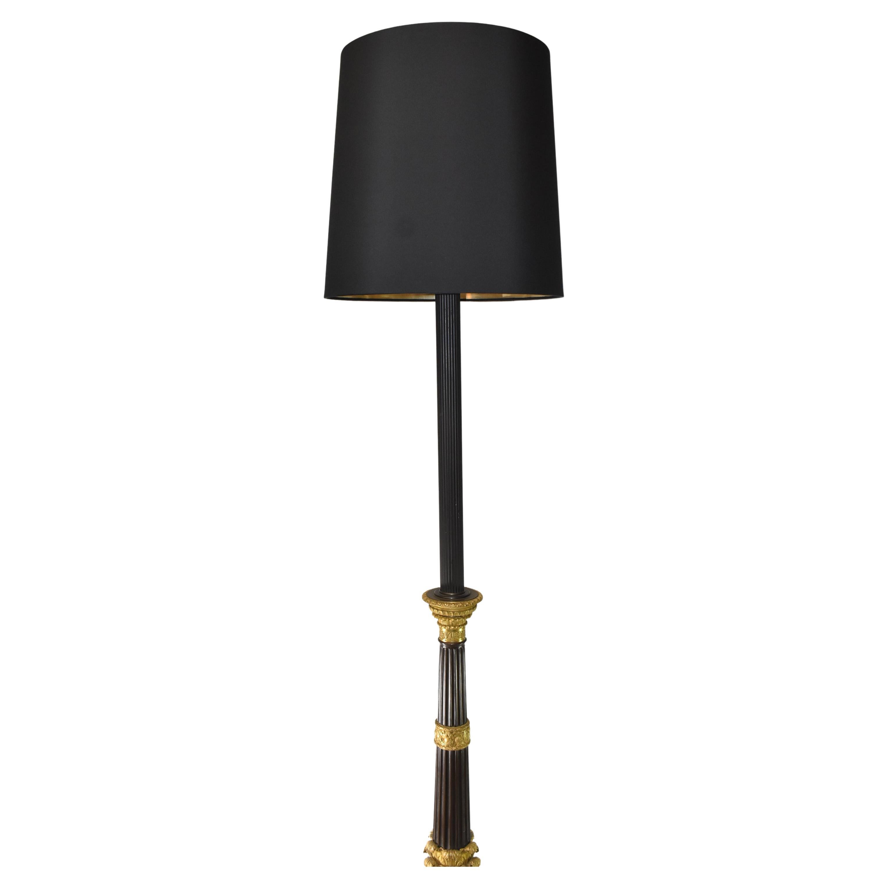 Louis Philippe Period Bronze and Marble Floor Lamp For Sale
