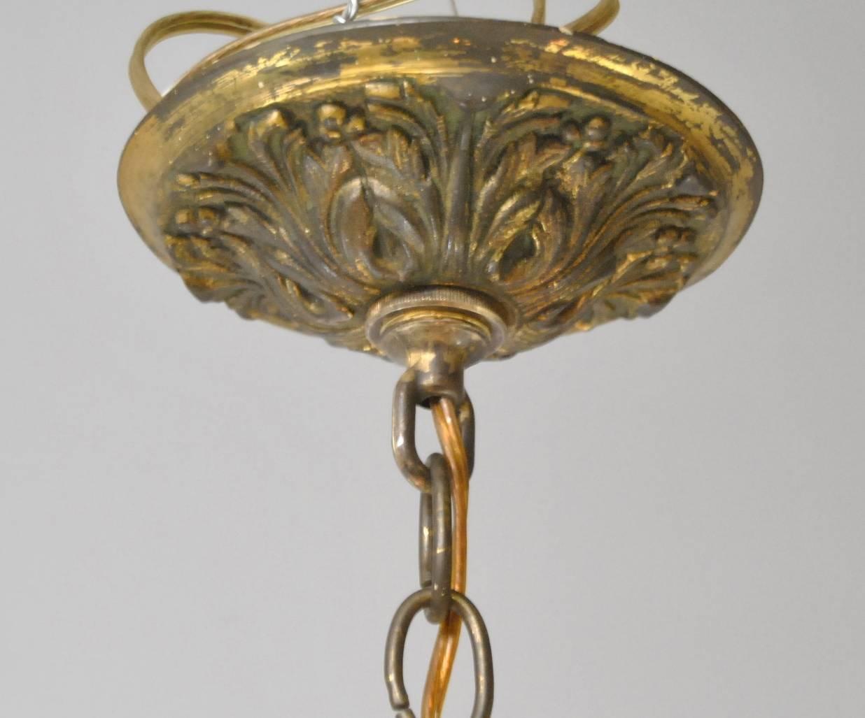 French Bronze Crystal Chandelier with Six Arms 4