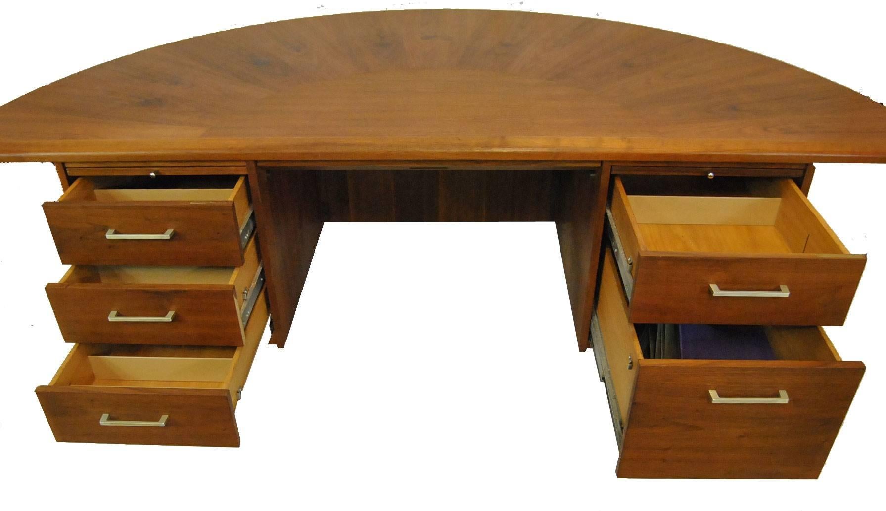 Mid-Century Modern Mid-Century Executive Desk w Curved Top by Wood Design of French Lick, Indiana
