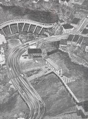 Modern Black & White Etching by Yvonne Jacquette, Skowhegan II, circa 1987