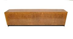 Mid-Century Modern 8 Foot Burled Wood Credenza Attributed to Pace