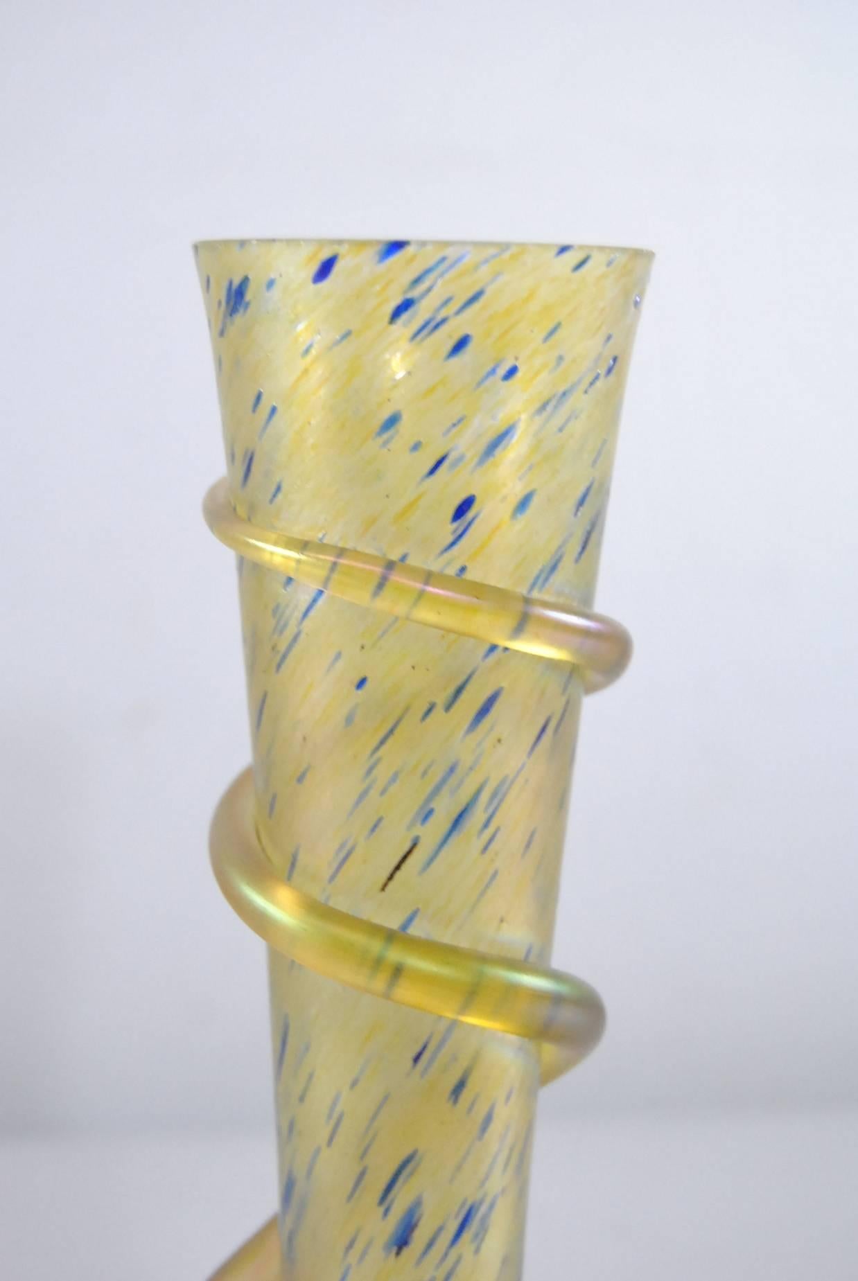 Art Nouveau Style of Loetz Art Glass Snake Vase