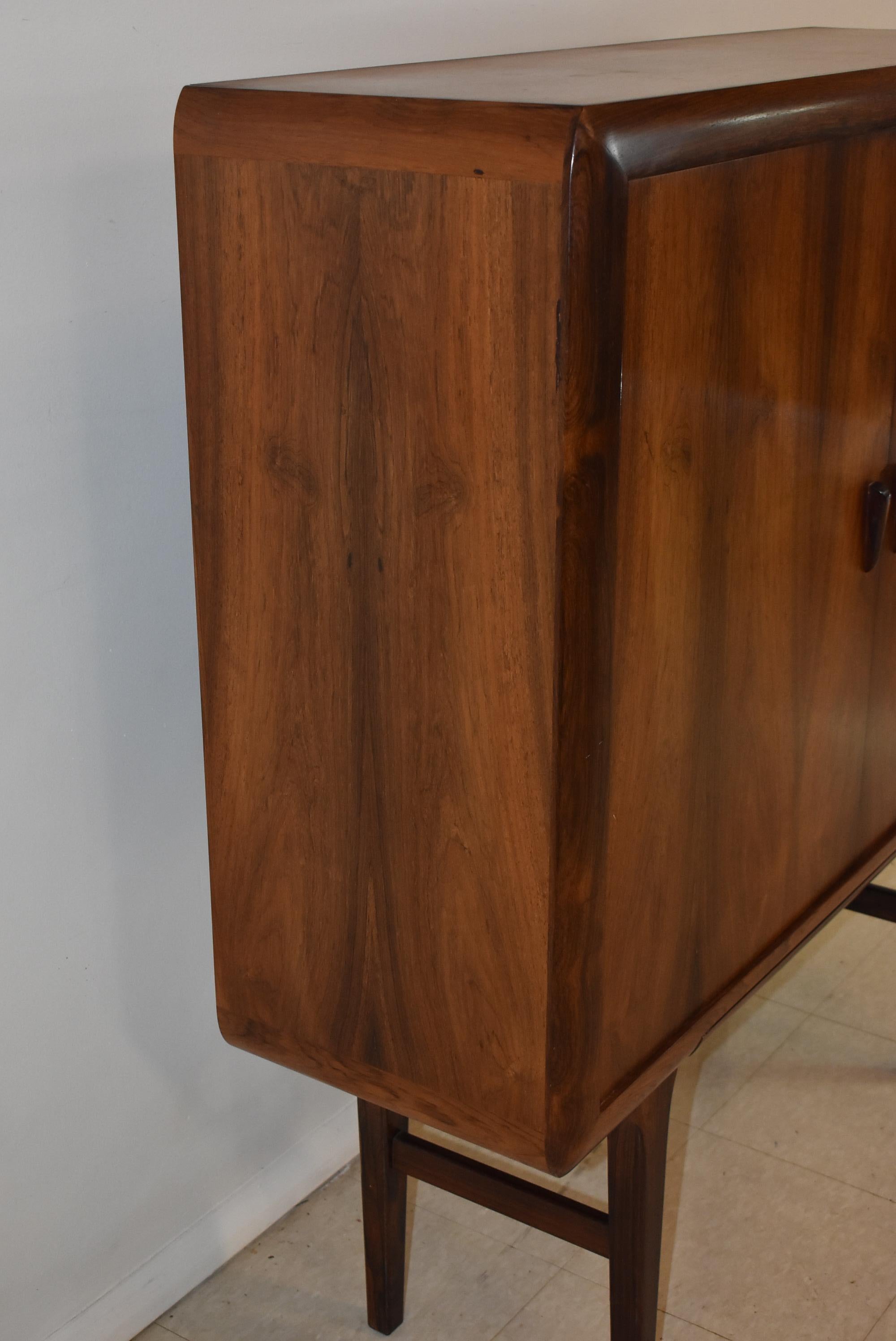 20th Century Kofod Larsen Rosewood Bar Liquor Cabinet For Sale