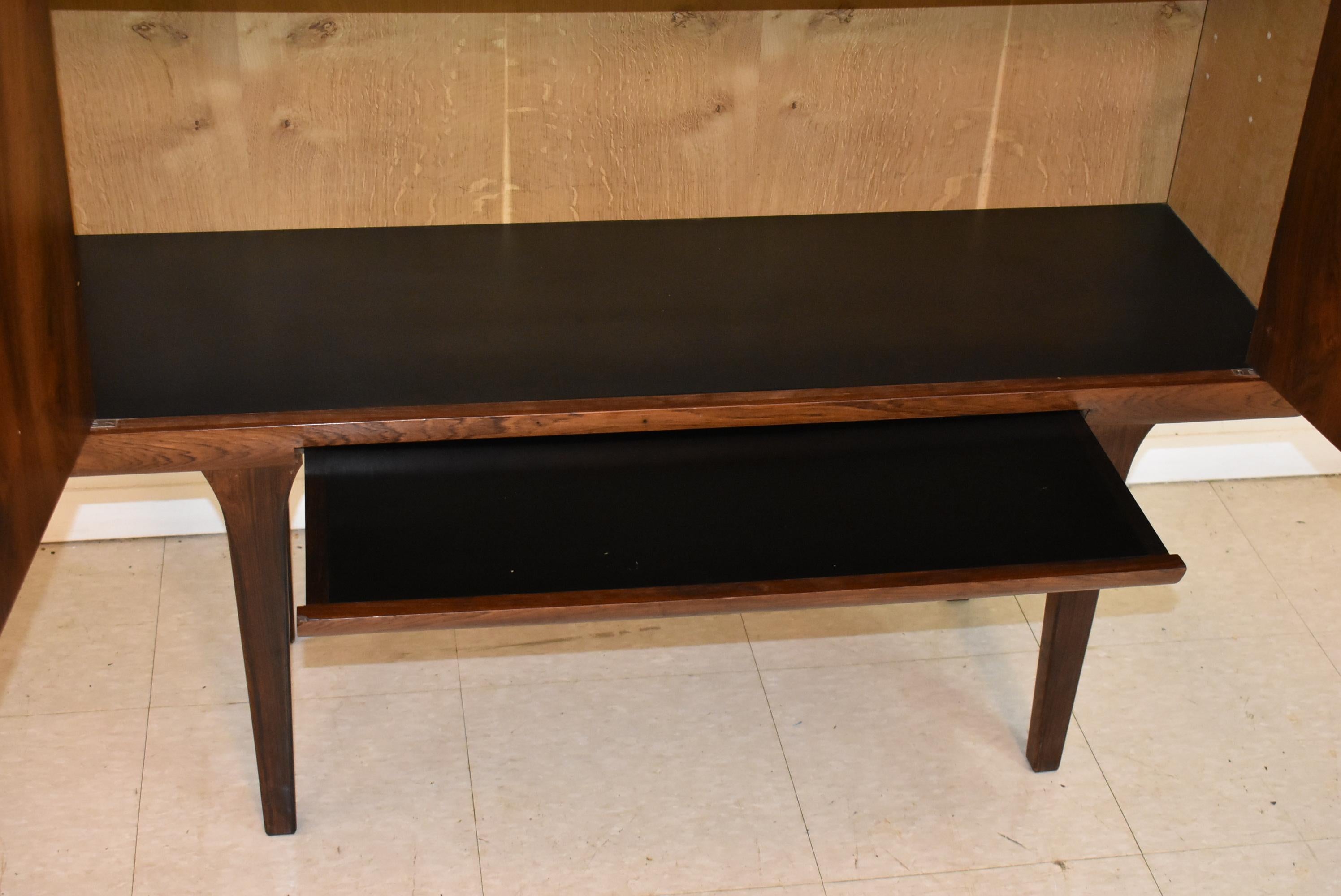 Danish Kofod Larsen Rosewood Bar Liquor Cabinet For Sale