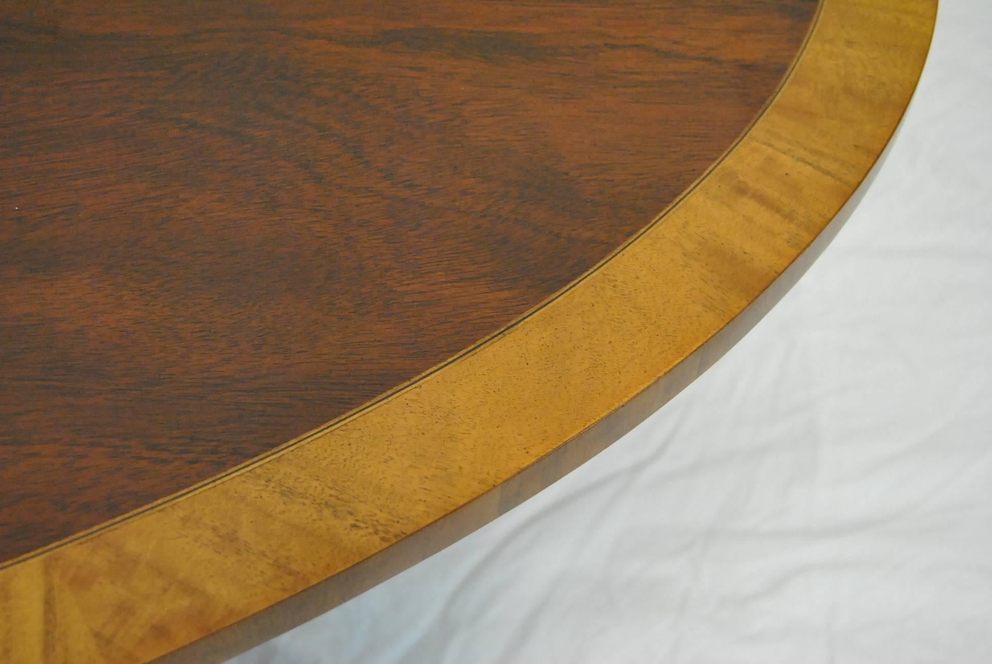 Georgian Style Oval Mahogany Banded Top Coffee Table by Kindel 2