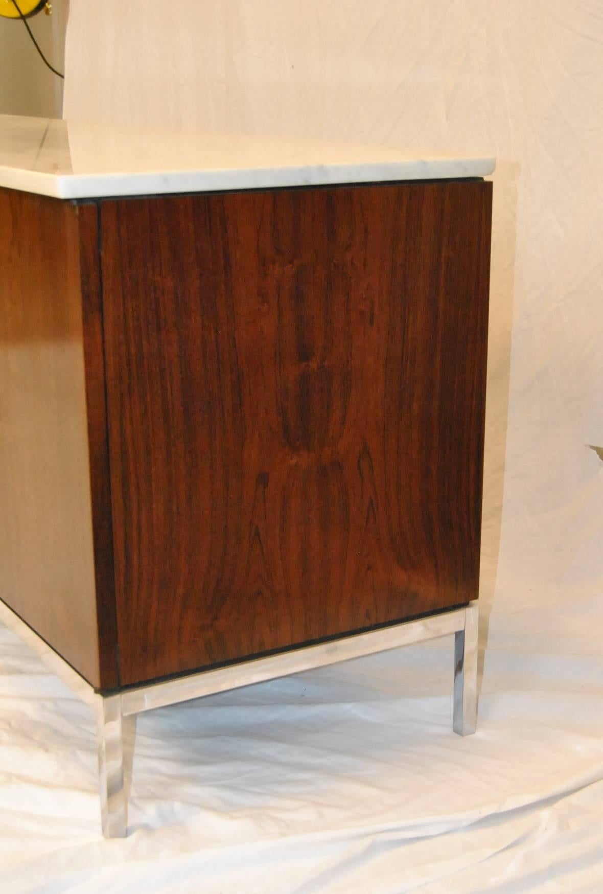 20th Century Florence Knoll Rosewood Marble-Top Credenza