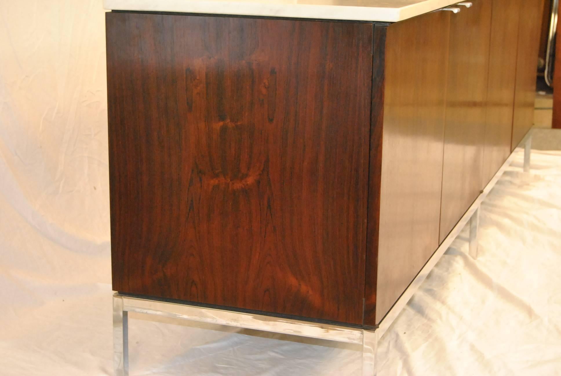 Florence Knoll Rosewood Marble-Top Credenza 1