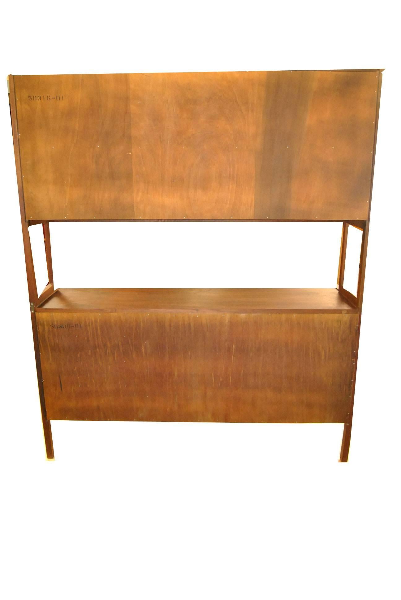 Mid-Century Danish Modern Rosewood China Cabinet with Cane Door Fronts 2