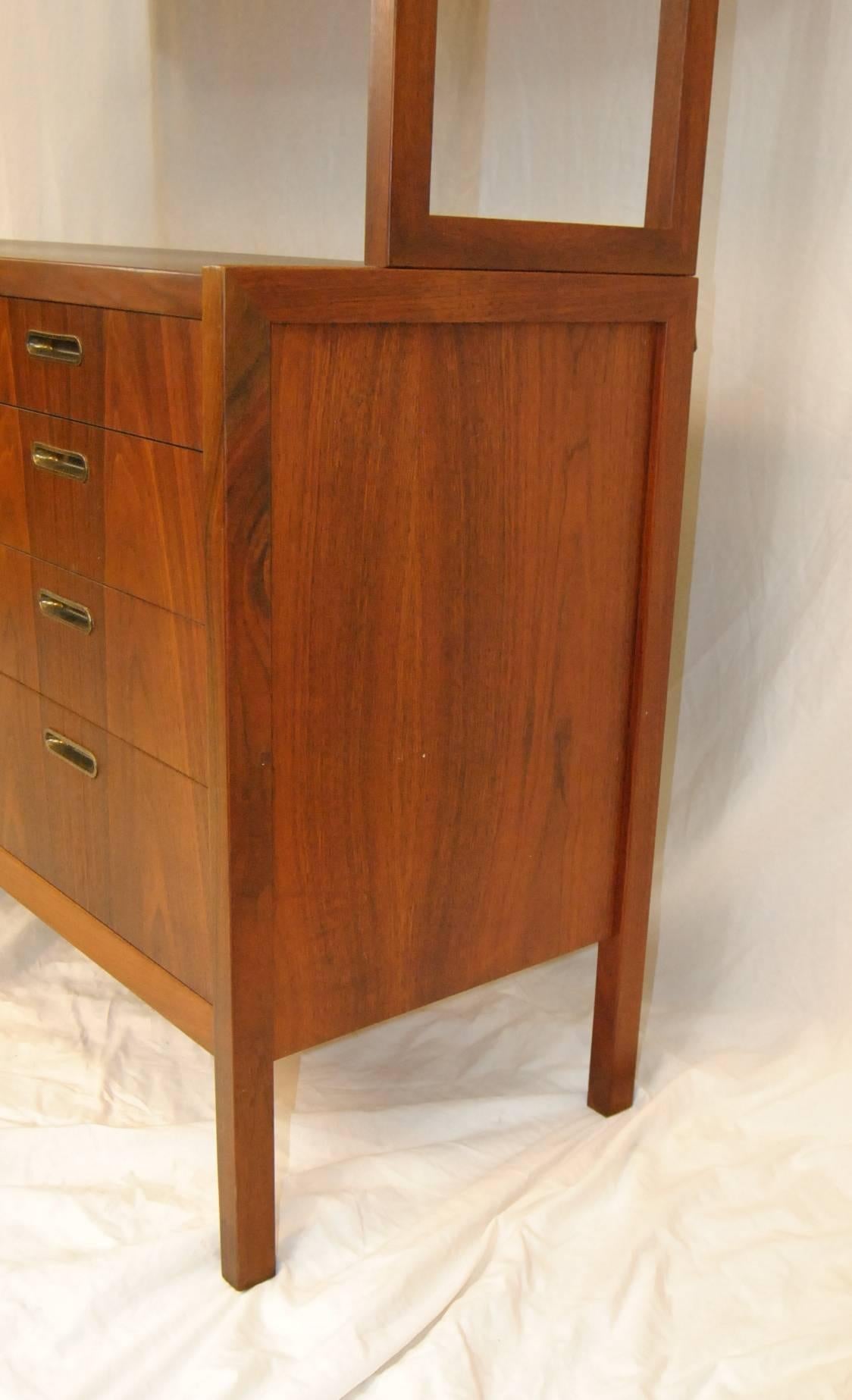 Mid-Century Danish Modern Rosewood China Cabinet with Cane Door Fronts 1