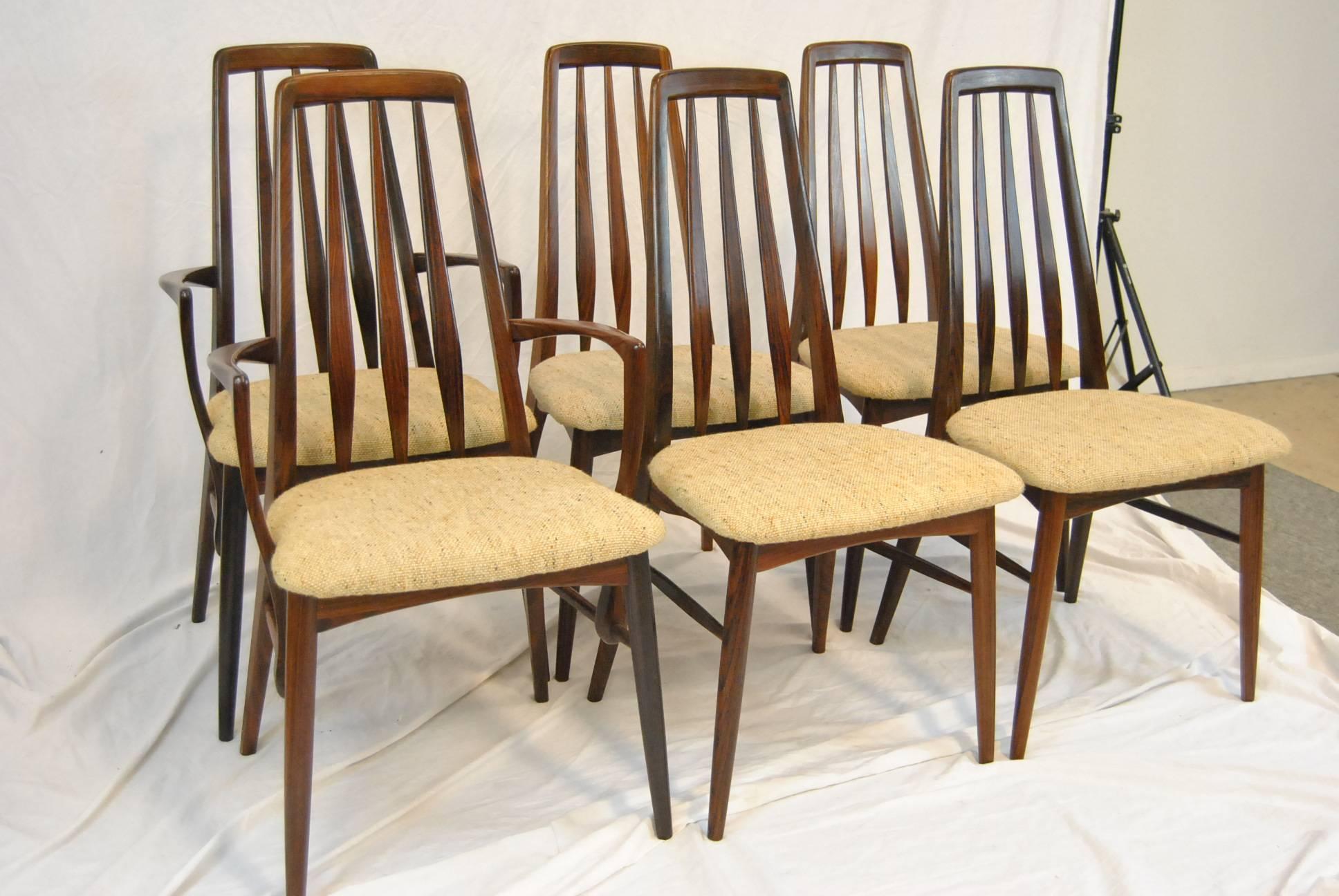 Mid-Century Modern Mid-Century Rosewood Vejle Stole Table and Six Eva Chairs by Koefoeds Hornslet