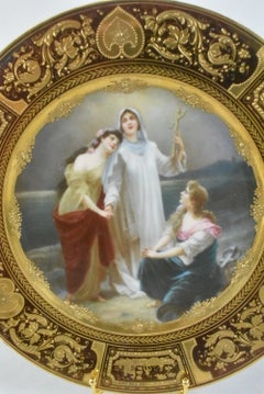 Royal Vienna Porcelain Portrait Plate Germany Glaube, Lieve, Hoffnung