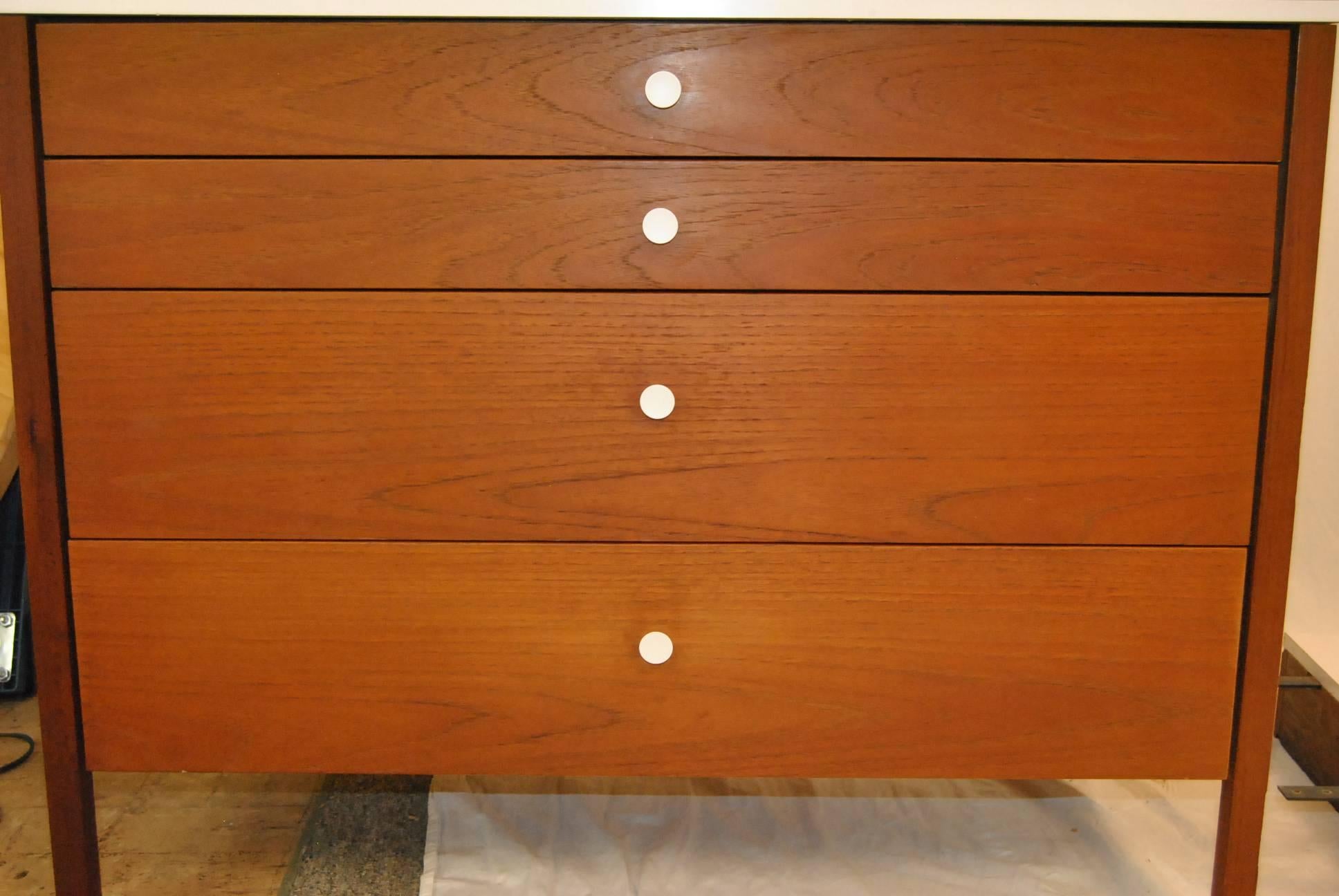 Florence Knoll Walnut Modern Three-Piece Dresser and Desk/Vanity Set 1