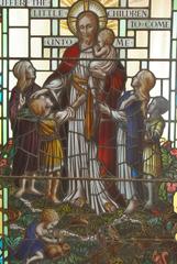 Large Religious Stained Glass Window, Jesus-let the Little Children Come Unto Me