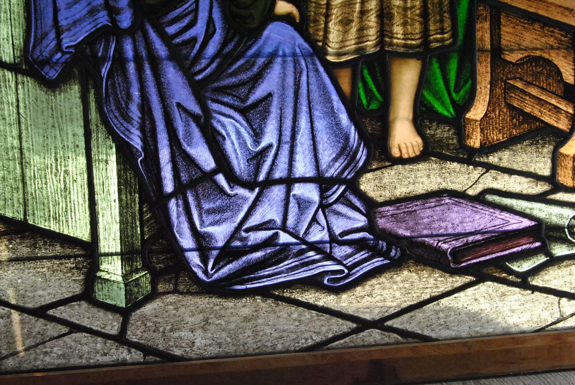 jesus teaching stained glass