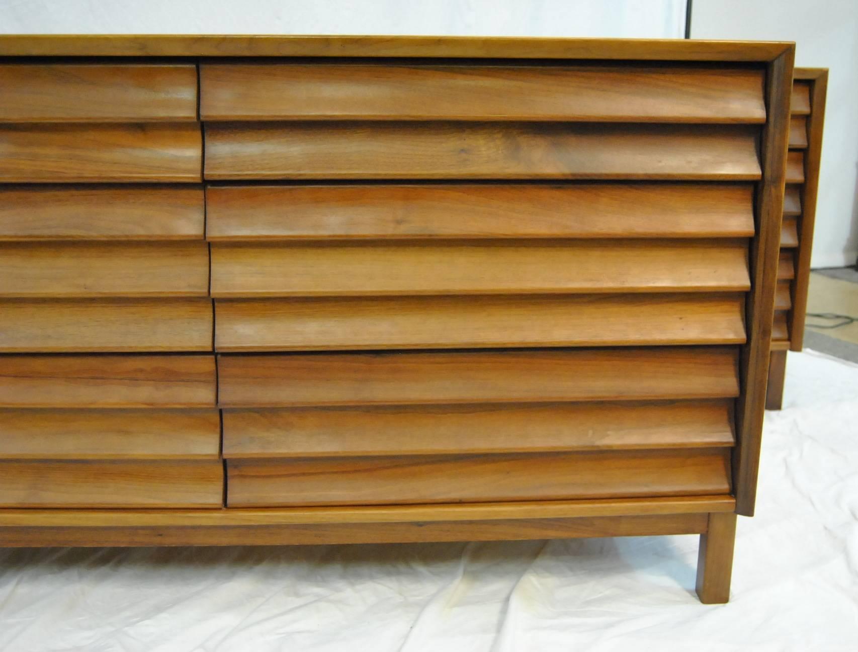 american of martinsville louvered front long dresser
