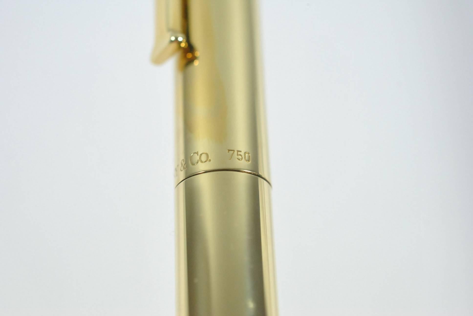 Tiffany & Co. 18-Karat Yellow Gold Ballpoint Pen with 