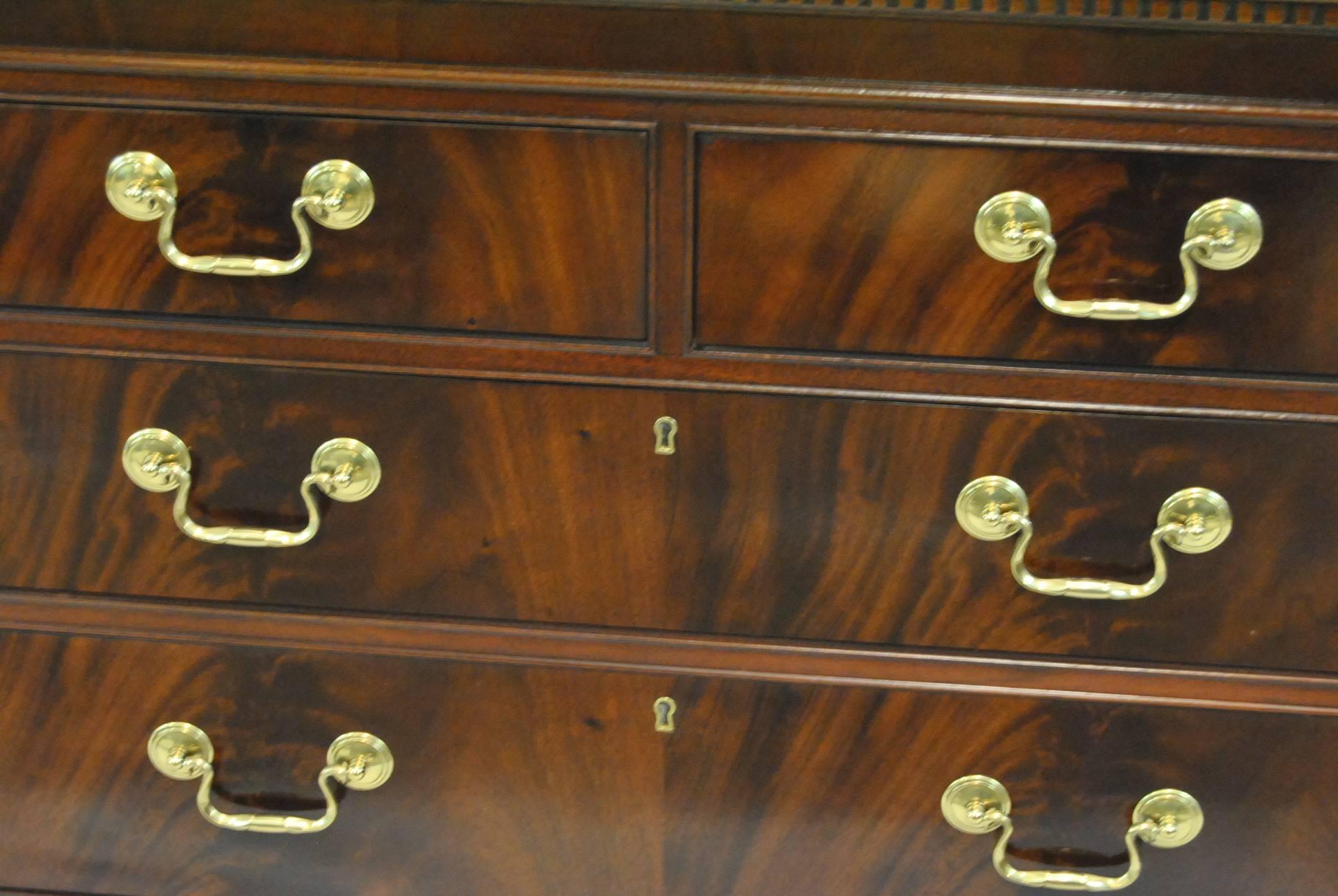 A beautiful Chippendale style nine-drawer chest by Hickory Chair. This is part of their historic James River Plantation collection. This lovely collection recaptures the spirit and details that embody the fine aesthetics of 18th century design