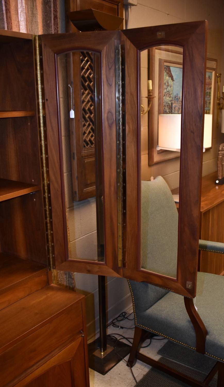 Two-Piece Teak China Cabinet Designed by John Keal for Brown Saltman 4