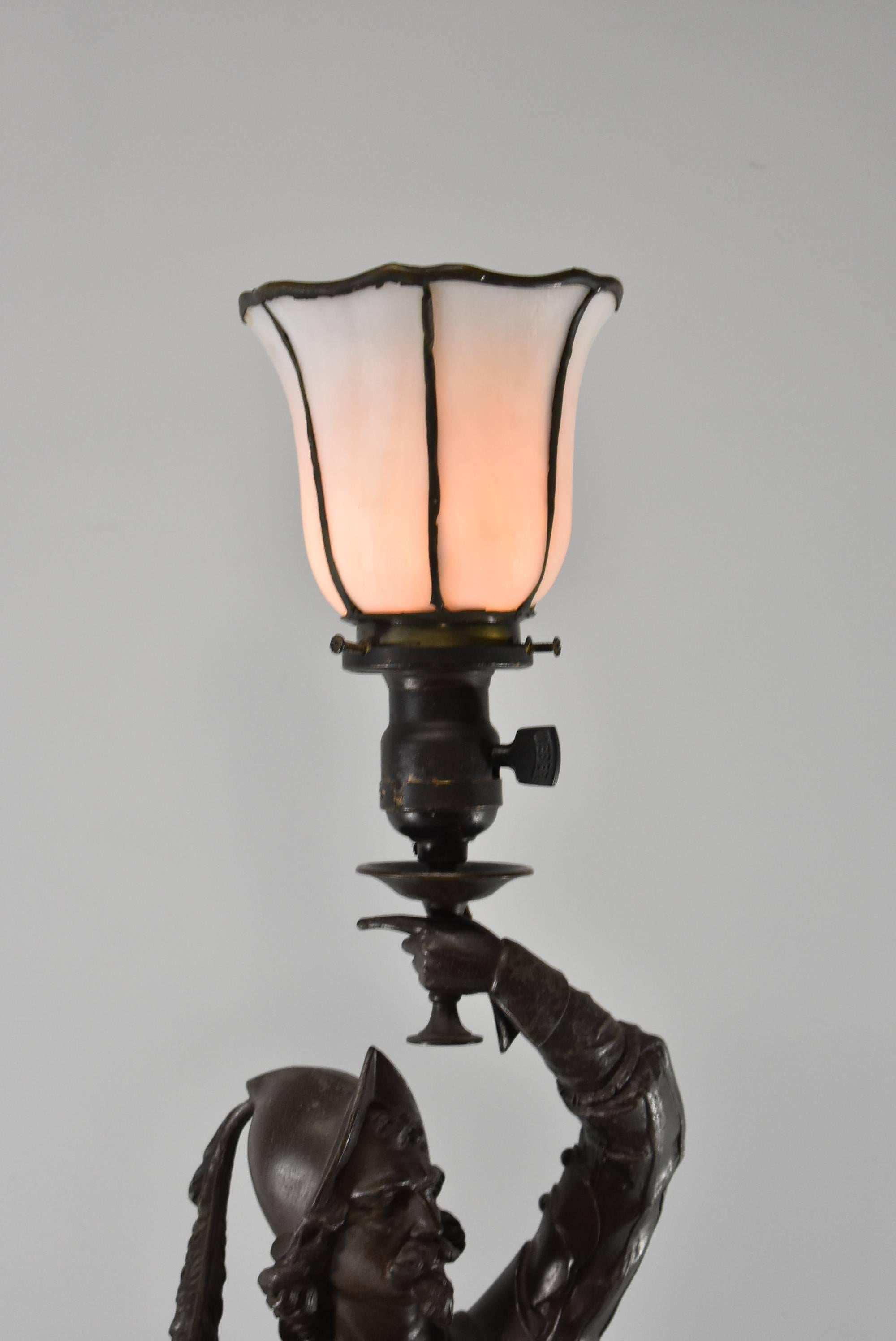 antique newel post light