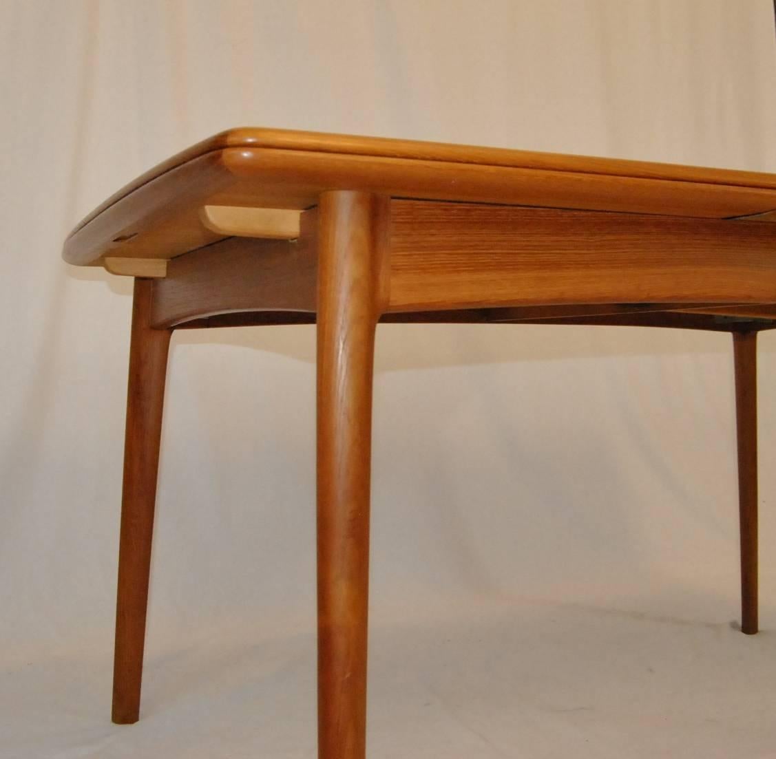 Danish Modern Teak Refractory Dining Table and Six 