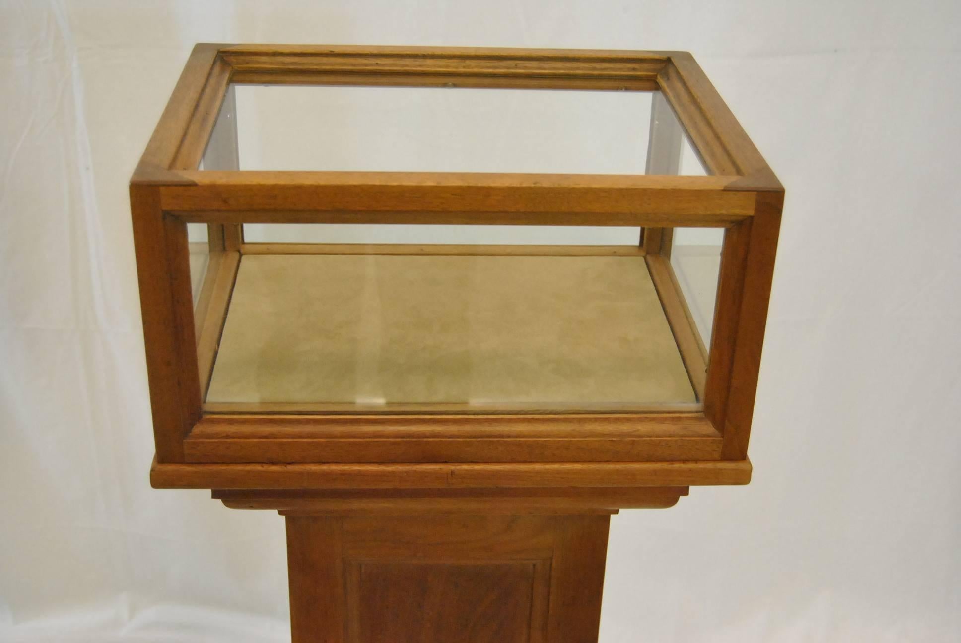 Other Pair of Solid Cherry Museum Display Pedestals