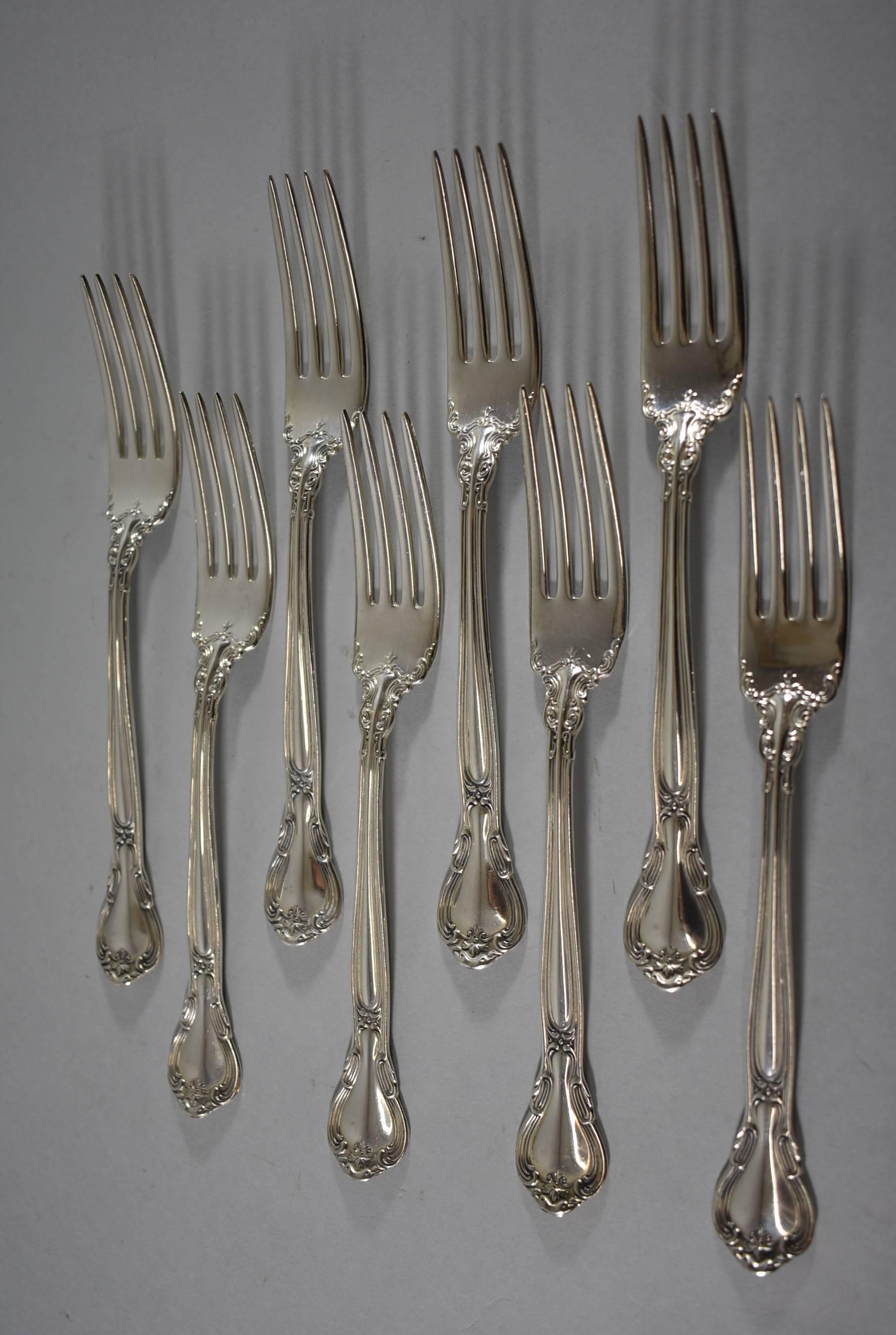 Gorham Chantilly Pattern 73 Piece Sterling Silver Flatware 2
