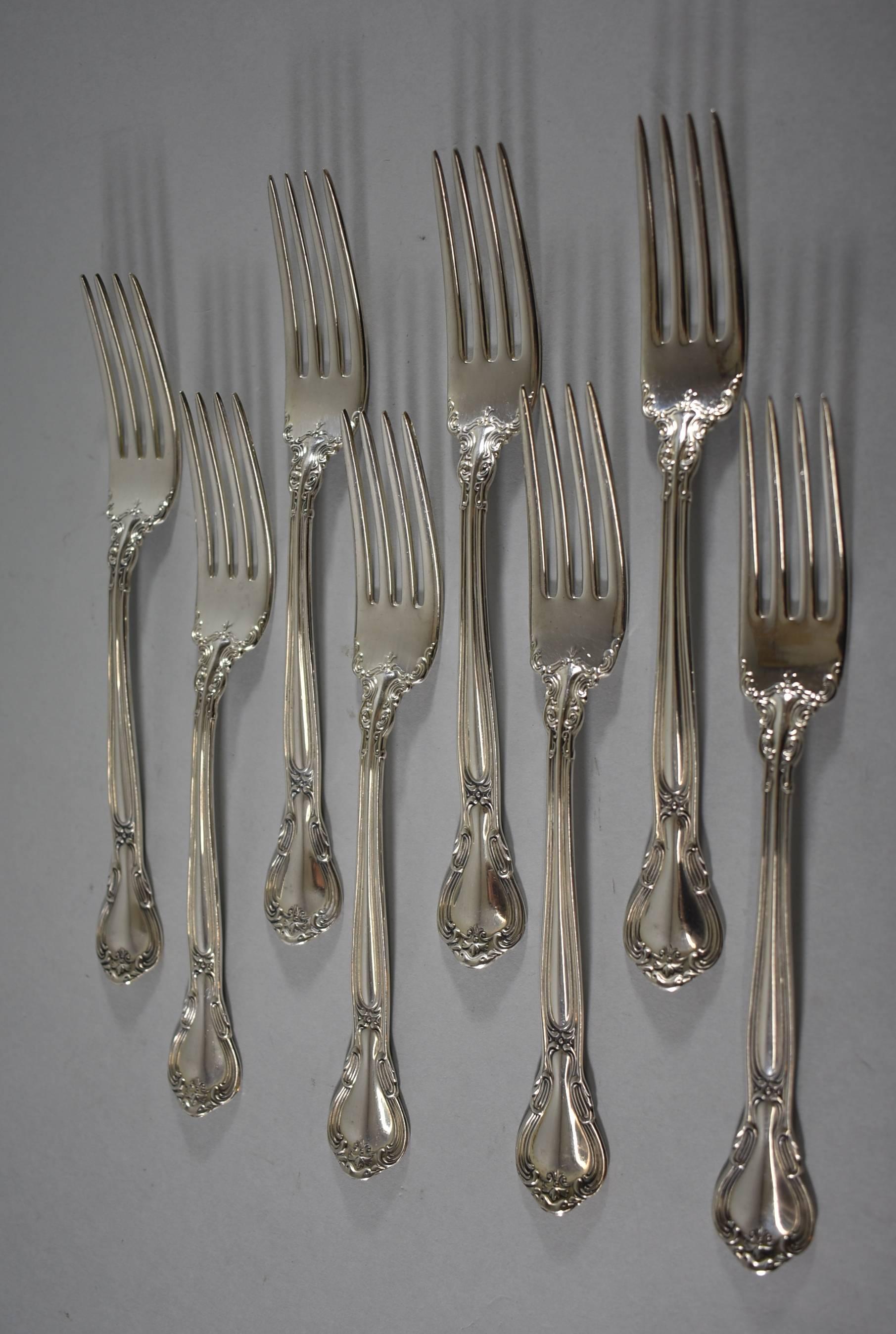 Gorham Chantilly Pattern 73 Piece Sterling Silver Flatware 2