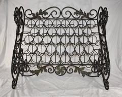 Maitland-Smith Iron Wine Rack, Holds 38 Bottles, Verdigris Patina