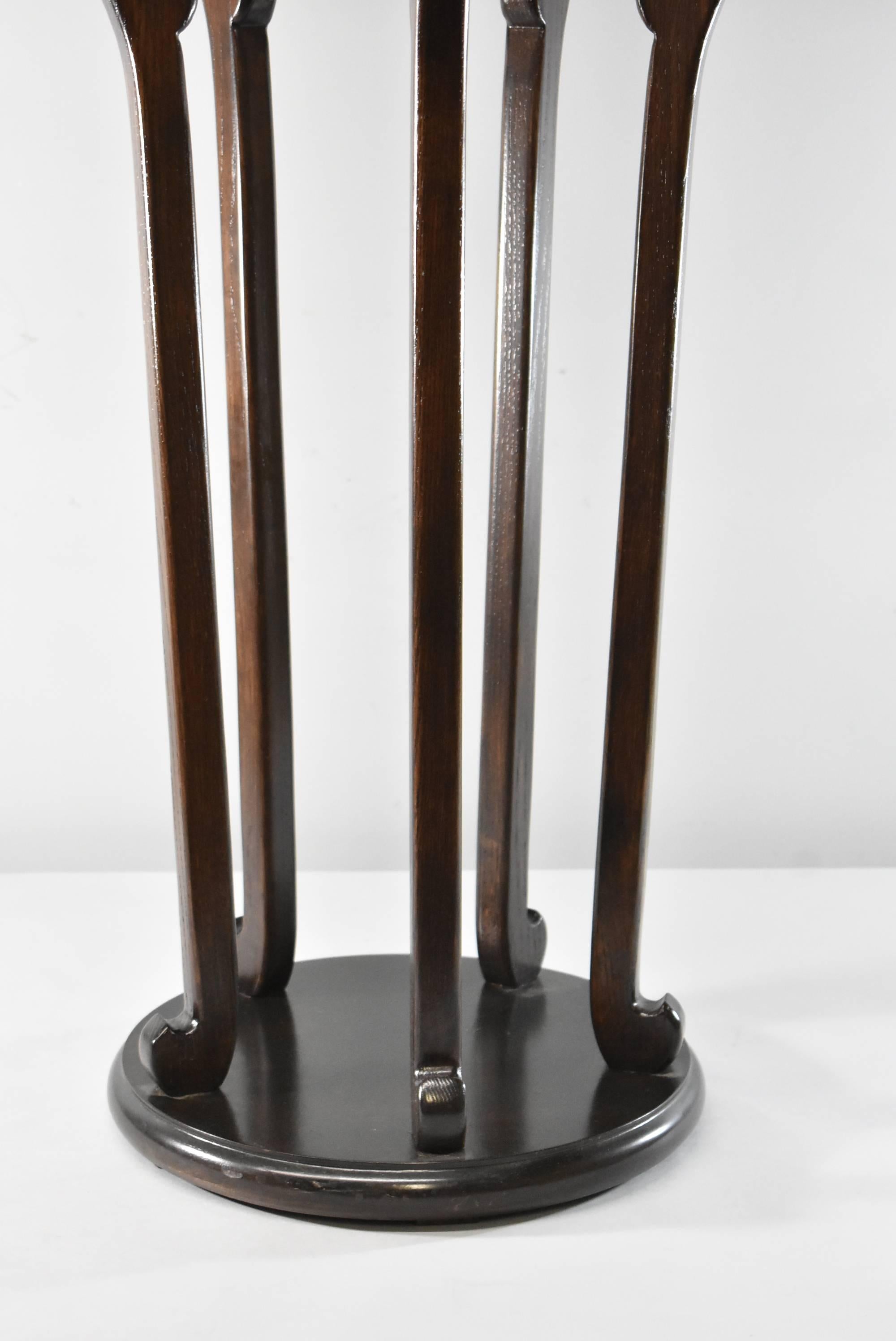 American Pair of Asian Burl Plant Stands Designed by Michael Taylor for Baker Furniture