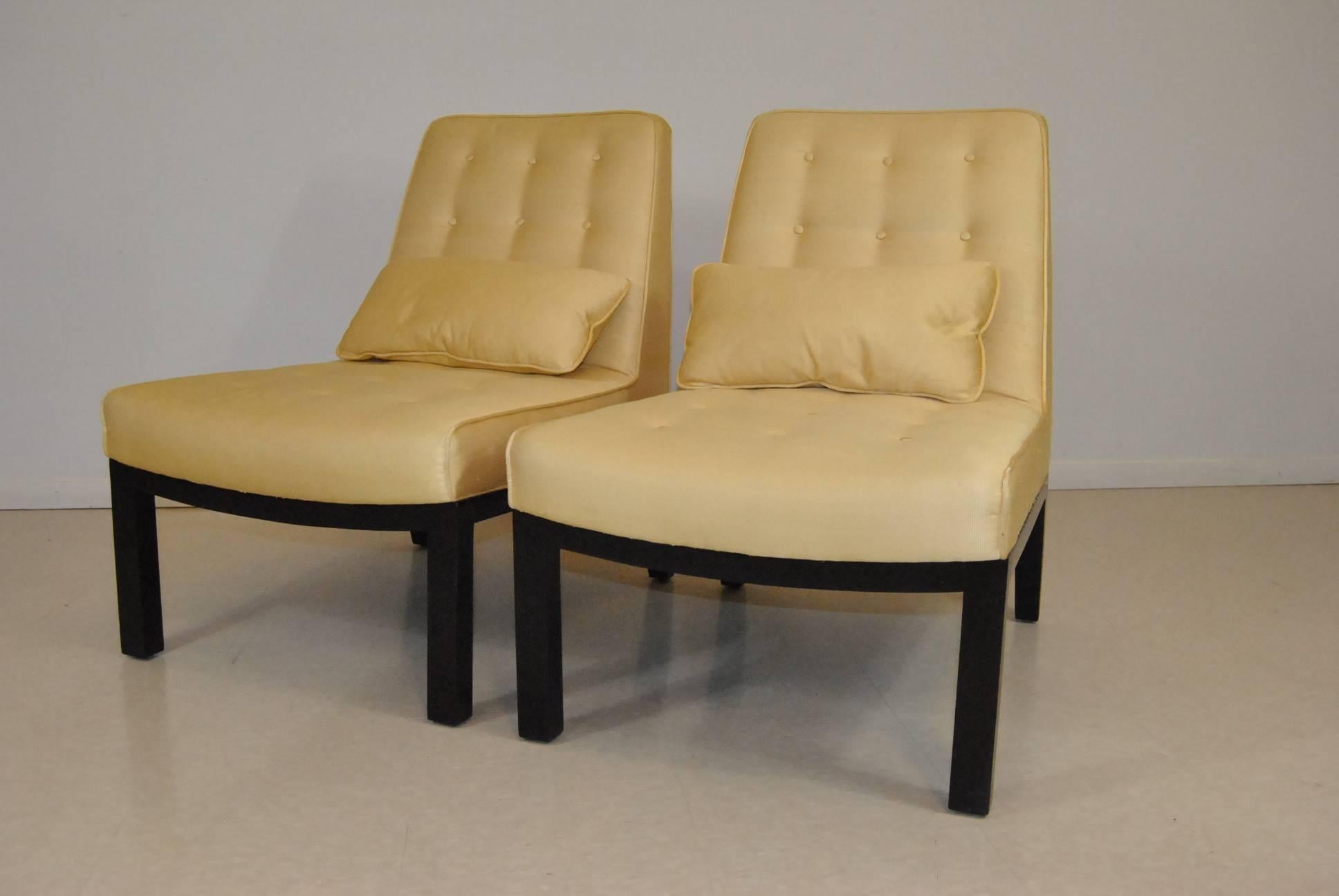 Pair of Slipper Chairs by Edward Wormley for Dunbar In Good Condition In Toledo, OH