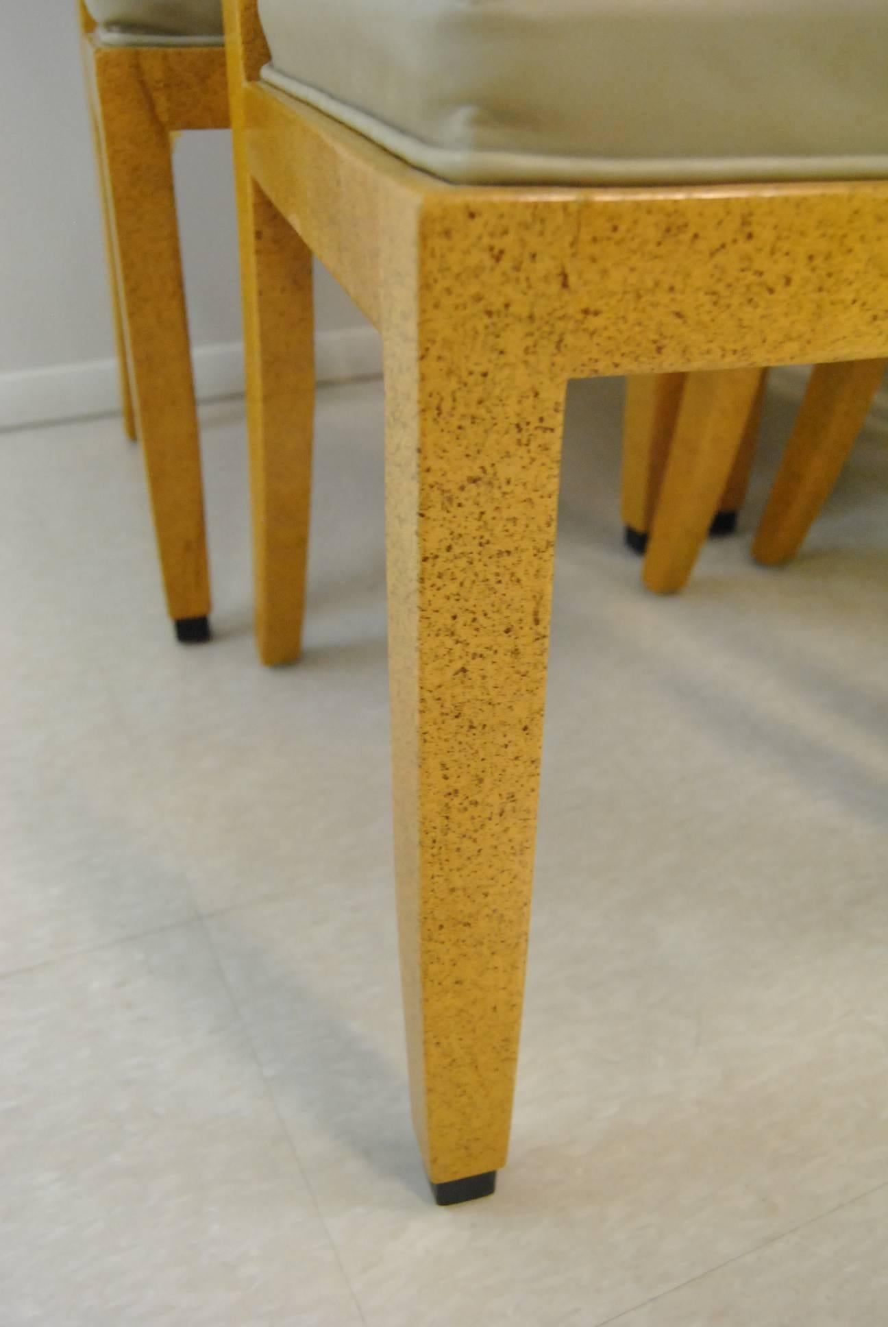 Modern Set of Eight Hand-Carved and Hand-Painted Dining Room Chairs by William Switzer