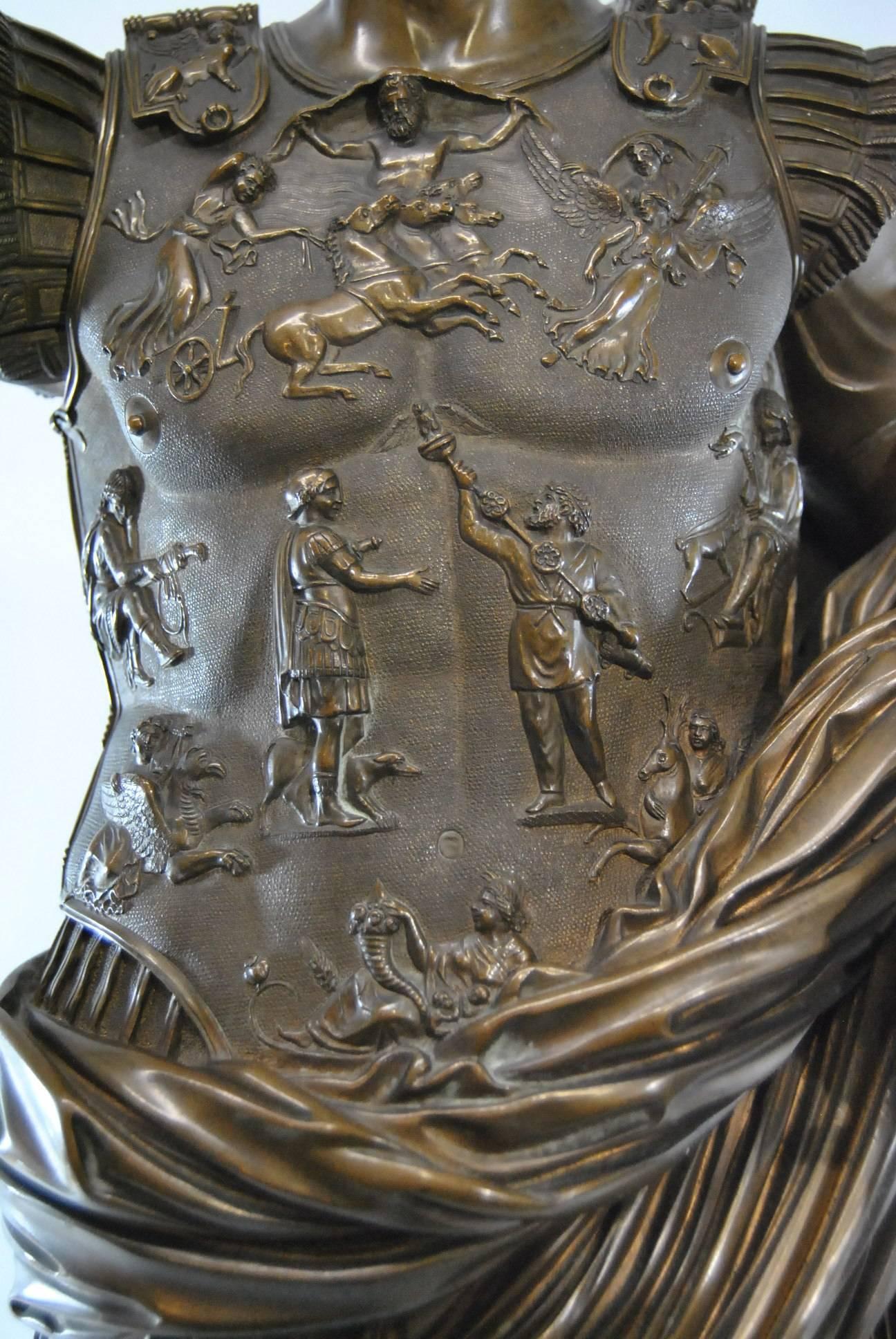 Bronze Sculpture of Ceasar Augustus after Benedetto Boschetti In Good Condition In Toledo, OH