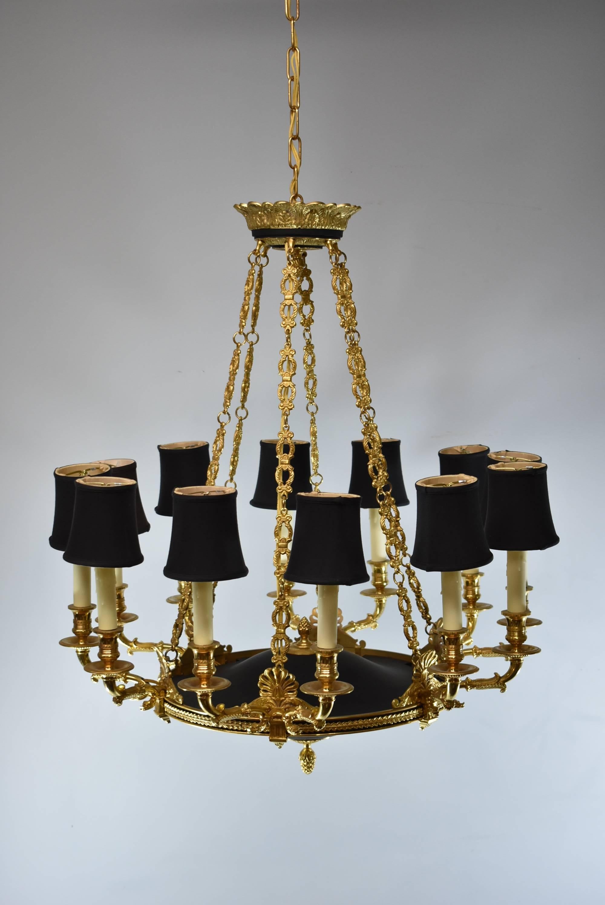 black and bronze chandelier