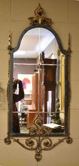 Iron Console Table with Marble Top and Mirror in the Style of Oscar Bach