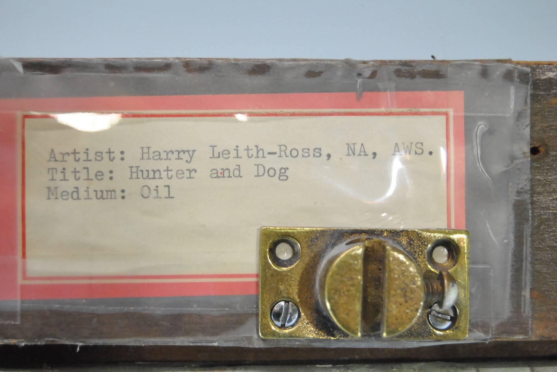 Huile sur toile de Harry Leith-Ross, chasseur et chien en vente 4