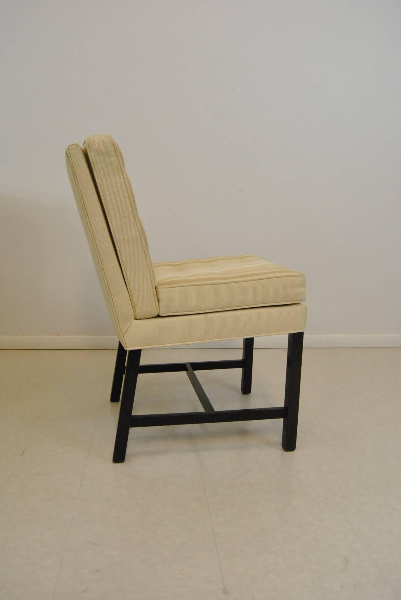 Set of Four Upholstered Dining Side Chairs by Dunbar In Good Condition In Toledo, OH