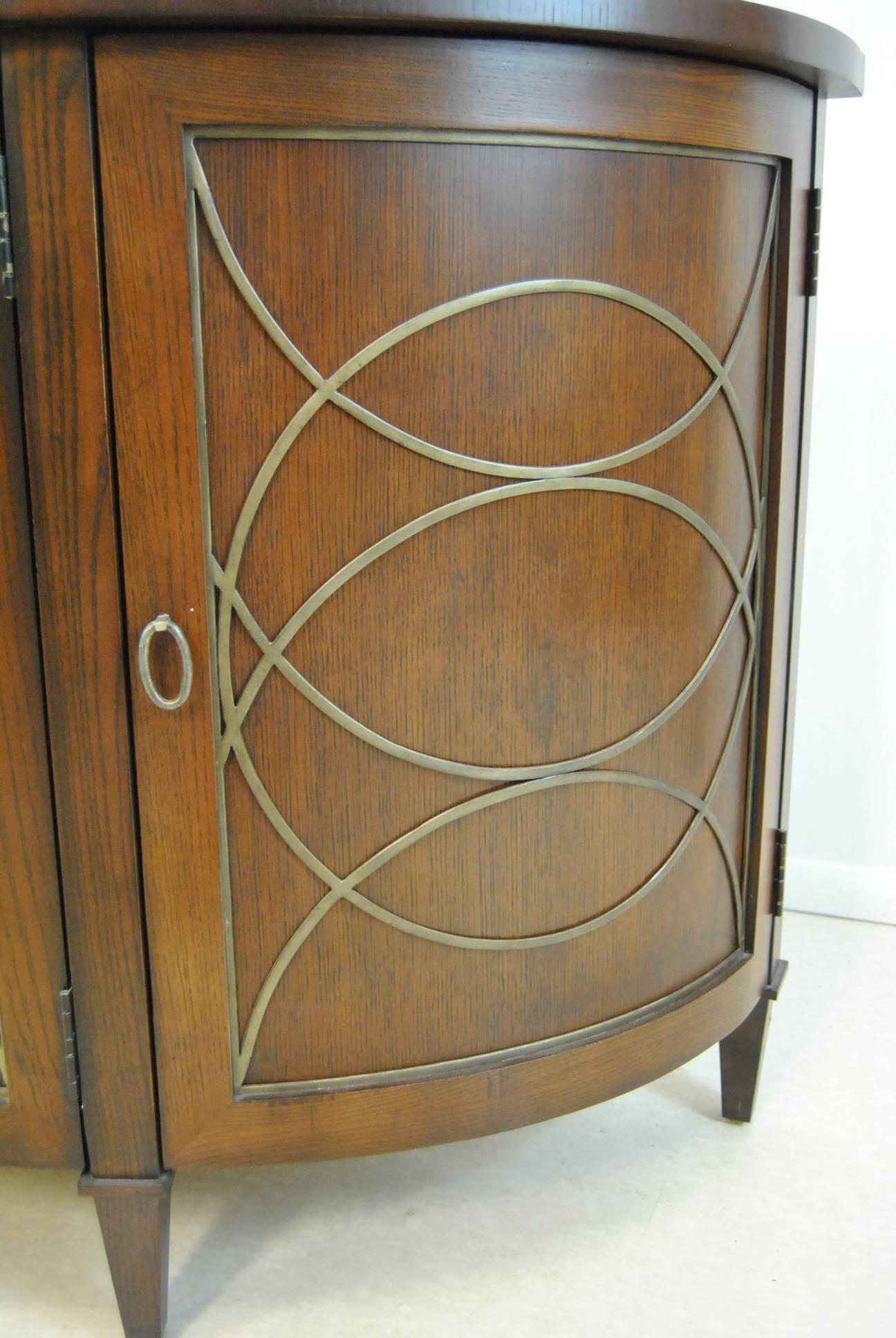 Atelier Duchamp Demilune Sideboard Cabinet by Hickory Chair Furniture In Good Condition In Toledo, OH