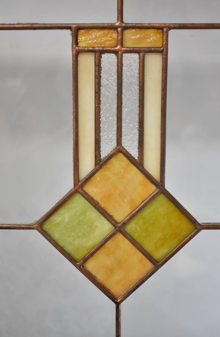 Pair of Arts and Crafts Prairie School Stained Glass Windows at 1stDibs