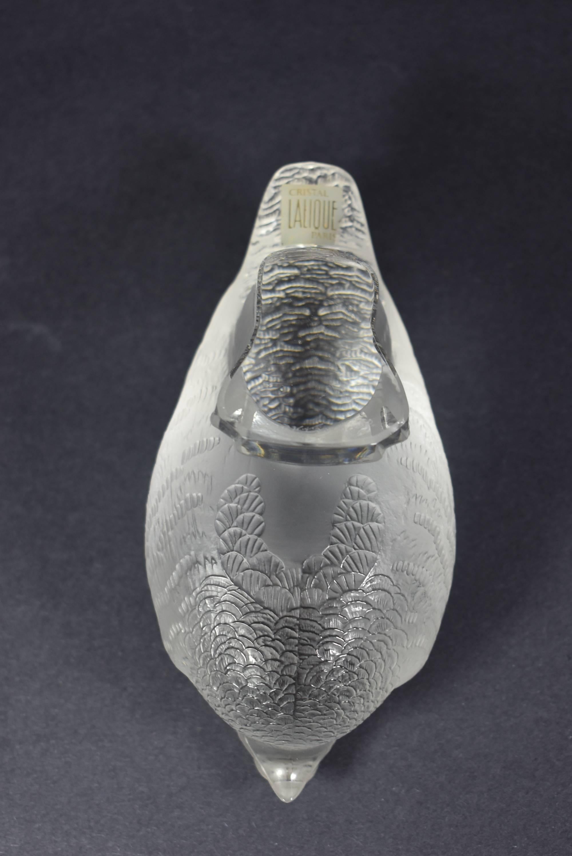 20th Century Pair of Lalique France Frosted Partridge Quail Bird Figurines