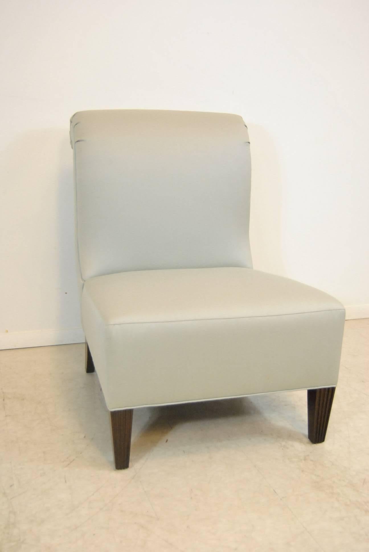 Other Barbara Barry for Baker Furniture Rollback Slipper Chair Grey Silk